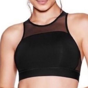 VS PINK Black Mesh Sports Bra (Large)